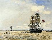 Norwegian Naval Ship Leaving the Port of Honfleur Johann Barthold Jongkind